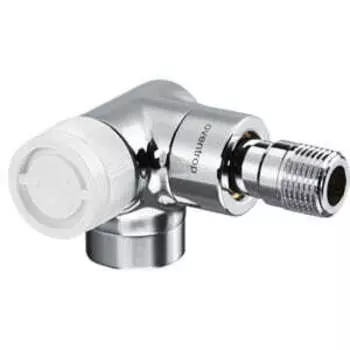 Вентиль (термостатический клапан) Oventrop серия E (эксклюзивная) угловой трехосевой Ду15 1/2", артикул 1163453, цвет хромированный - правое присоединение