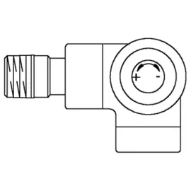Вентиль (термостатический клапан) Oventrop серия E (эксклюзивная) угловой трехосевой Ду15 1/2", артикул 1163433, цвет антрацит (черный) - правое присоединение