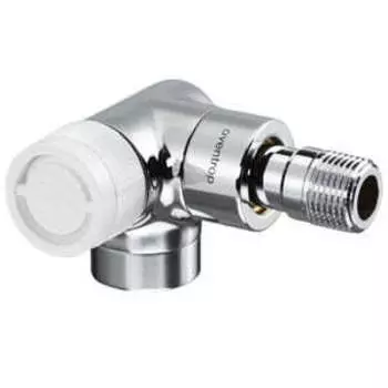 Вентиль (термостатический клапан) Oventrop серия E (эксклюзивная) угловой трехосевой Ду15 1/2", артикул 1163452, цвет хромированный - левое присоединение