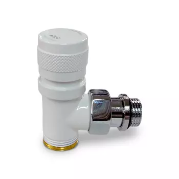 Вентиль угловой SR Rubinetterie Tondera 1/2"x3/4"E, преобразуемый в термостатический, цвет белый