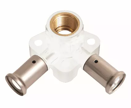 Водорозетка угловая ВР, ПВДФ пресс (белая), 16x1/2"x16 (40 мм), HENCO