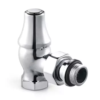 Запорный клапан SR Rubinetterie угловой для радиатора, серия "ретро", 1/2, цвет хром