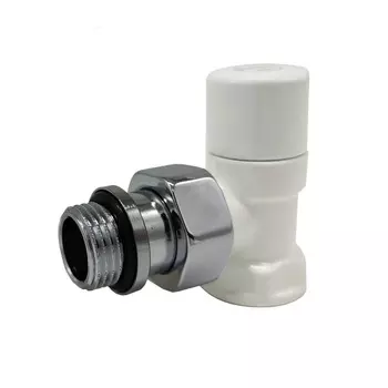 Запорный клапан SR Rubinetterie угловой серия "Ovus" 1/2", цвет белый