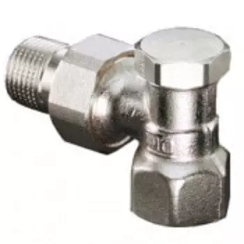 Запорный вентиль на обратку Oventrop Combi 2, угловой никелированный Ду20 (3/4), артикул 1091063