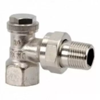 Запорный вентиль на обратку Oventrop Combi 3, угловой никелированный латунь Ду20 (3/4), артикул 1090363