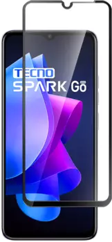 Стекло защитное для Tecno Spark Go 2023 Черная рамка