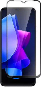 Стекло защитное для Tecno Spark 10 Черная рамка