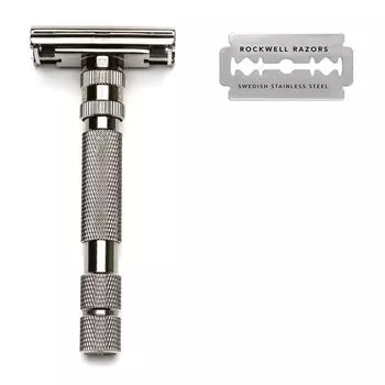 Т-образная бритва Rockwell Razors Model T, темный хром