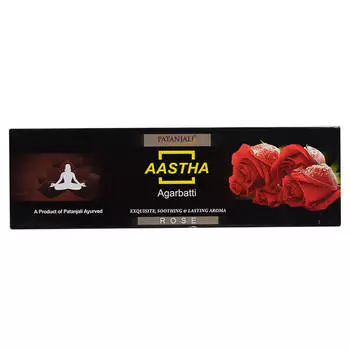 Аастха: ароматические палочки с Розой (75 г), Aroma Aastha Rose, произв. Patanjali