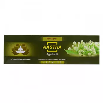 Аастха: ароматические палочки с Жасмином (75 г), Aastha Agarbatti Jasmine, произв. Patanjali