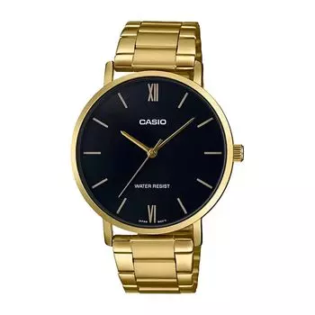 Аналоговые мужские часы золотистые, Gold Analog Men's Watch, произв. Casio