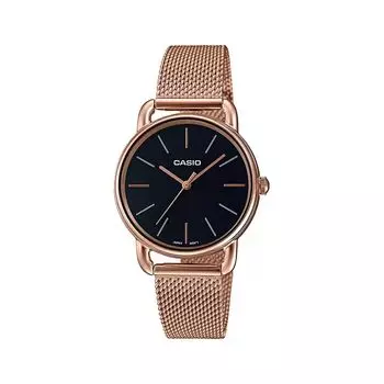 Аналоговые женские часы из розового золота, Rose Gold Analog Women's Watch, произв. Casio
