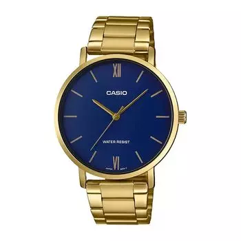 Аналоговые золотистые мужские часы, Gold Analog Men's Watch, произв. Casio