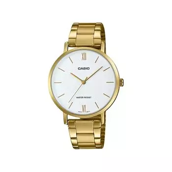 Аналоговые золотистые женские часы, Gold Analog Women's Watch, произв. Casio