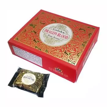 Ароматическая смола Драконья кровь (12 пак, 50 г), Dragon Blood Resin Incense, произв. Goloka