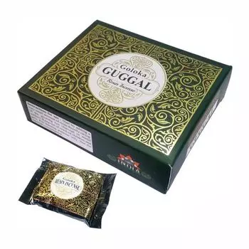 Ароматическая смола Гуггул (12 пак, 50 г), Guggal Resin Incense, произв. Goloka