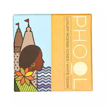 Ароматические конусы Белый кедр (40 шт), Natural Incense Cones White Cedar, произв. Phool