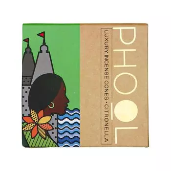 Ароматические конусы Цитронелла (40 шт), Natural Incense Cones Citronella, произв. Phool