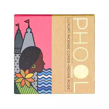 Ароматические конусы Индийская Роза (40 шт), Natural Incense Cones Indian Rose, произв. Phool