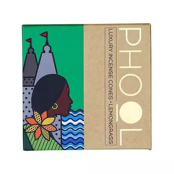 Ароматические конусы Лемонграсс (40 шт), Natural Incense Cones Lemongrass, произв. Phool