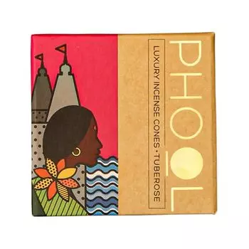 Ароматические конусы Тубероза (40 шт), Natural Incense Cones Tuberose, произв. Phool