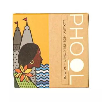 Ароматические конусы Жасмин (40 шт), Natural Incense Cones Jasmine, произв. Phool