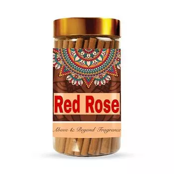 Ароматические палочки Красная роза для пуджи (100 г), Red Rose Dhoop Sticks for Pooja, произв. The RUPAWAT Perfumery House