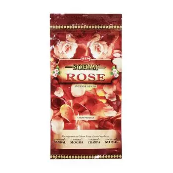 Ароматические палочки Роза (150 шт), Soham Rose Incense Sticks, произв. Hem