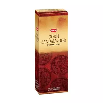 Ароматические палочки Удх Сандал (120 шт), Oodh Sandalwood Incense Sticks, произв. Hem