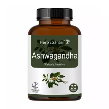 Ашваганда (60 таб, 500 мг), Ashwagandha, произв. Herb Essential