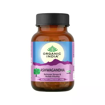 Ашвагандха (60 кап, 400 мг), Ashwagandha, произв. Organic India