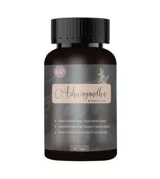 Ашвагандха + Пиперин (90 кап, 500 мг), Ashwagandha with Piperine, произв. Vitamin Haat