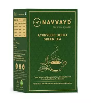 Аюрведический очищающий Зеленый чай (100 г), Ayurvedic Detox Green Tea, произв. Navvayd