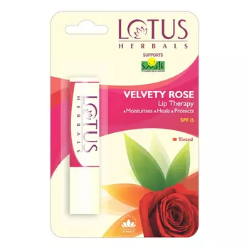 Бальзам для губ Бархатистая роза (3,4 г), Velvety Rose Lip Therapy, произв. Lotus Herbals