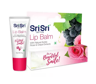 Бальзам для губ с экстрактом Розы и Винограда (10 г), Lip Balm, произв. Sri Sri Tattva