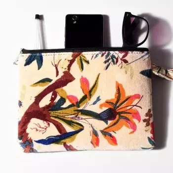 Бархатная сумка-клатч, Velvet Clutch Bag Beige, Handmade, произв. MYINDIA