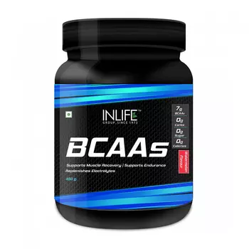 BCAA: аминокислотный комплекс со вкусом Арбуза (450 г), BCAAs Watermelon Flavour, произв. INLIFE