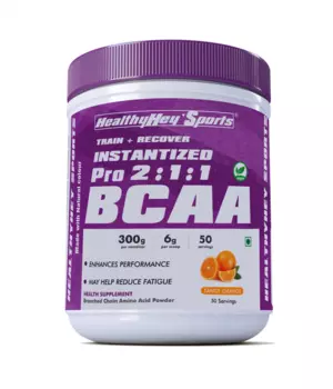 BCAA: комплекс аминокислот (2:1:1) с Апельсиновым вкусом (300 г), BCAA Powder 2:1:1 Tange Orange, произв. HealthyHey