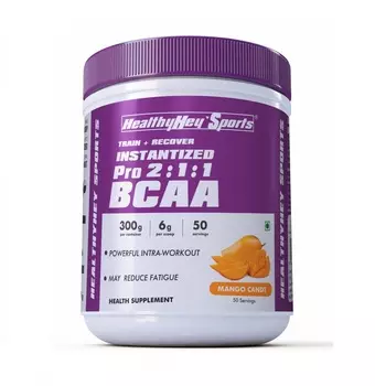 BCAA: комплекс аминокислот (2:1:1) со вкусом сладкого Манго (300 г), BCAA Powder 2:1:1 Candy Mango, произв. HealthyHey