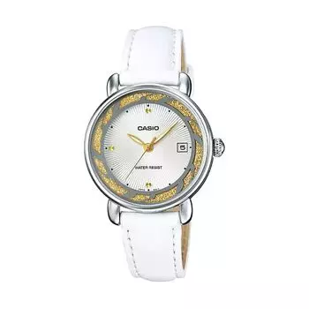 Белые аналоговые женские часы, White Analog Women's Watch, произв. Casio