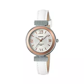 Белые женские аналоговые часы, White Analog Women's Watch, произв. Casio