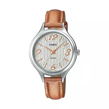 Бежевые женские аналоговые часы, Beige Analog Women's Watch, произв. Casio