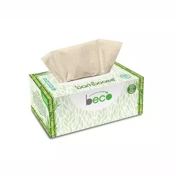 Небеленые бамбуковые салфетки (200 шт), Bamboo Tissues Unbleached, произв. Beco
