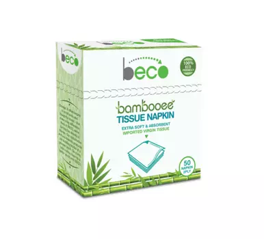 Небеленые бамбуковые салфетки (50 шт), Unbleached Bamboo Napkin, произв. Beco