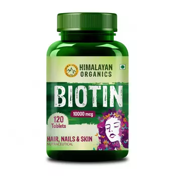 Биотин (120 таб, 10 000 мкг), Biotin, произв. Himalayan Organics