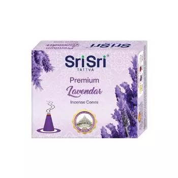 Благовония в конусах Премиум Лаванда (25 г), Incense Cones Premium Lavendar, произв. Sri Sri Tattva