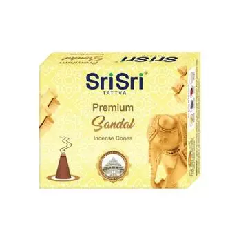 Благовония в конусах Премиум Сандал (25 г), Incense Cones Premium Sandal, произв. Sri Sri Tattva