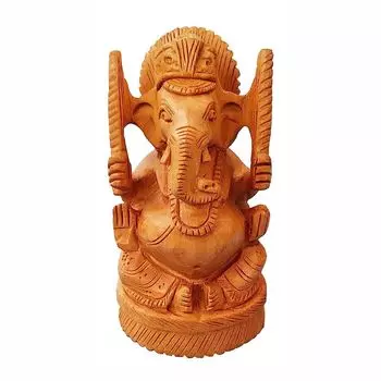 Бог Ганеша, Деревянная статуэтка (маленькая), ручная работа, Lord Ganesha, Wooden statue, Handmade