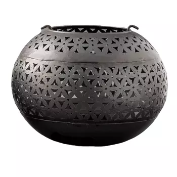 Большой круглый металлический подсвечник, Железо, Iron Handi Big, произв. John Molly Decor&Gifts
