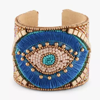Браслет из бисера, Beaded Blue Eye Bracelet, произв. MYINDIA